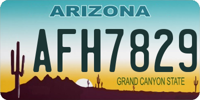 AZ license plate AFH7829