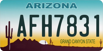 AZ license plate AFH7831