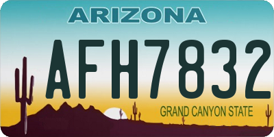 AZ license plate AFH7832