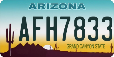 AZ license plate AFH7833