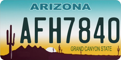 AZ license plate AFH7840