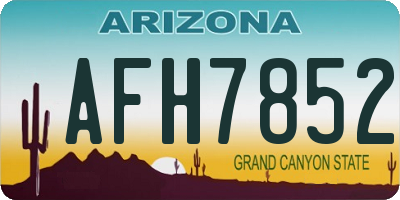 AZ license plate AFH7852