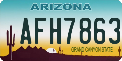 AZ license plate AFH7863