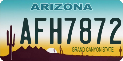AZ license plate AFH7872