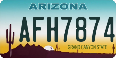 AZ license plate AFH7874