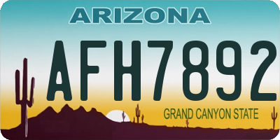 AZ license plate AFH7892