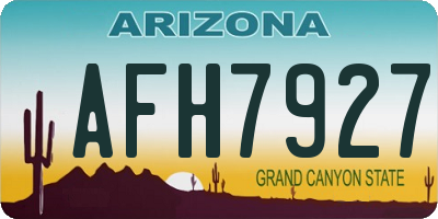 AZ license plate AFH7927