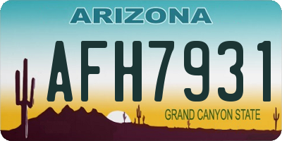 AZ license plate AFH7931