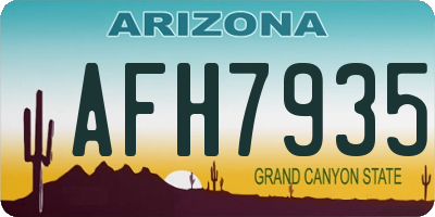 AZ license plate AFH7935
