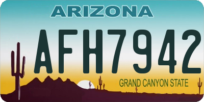 AZ license plate AFH7942
