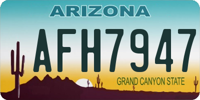 AZ license plate AFH7947