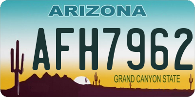 AZ license plate AFH7962