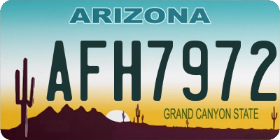 AZ license plate AFH7972