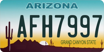 AZ license plate AFH7997
