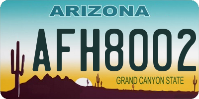 AZ license plate AFH8002