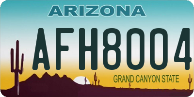 AZ license plate AFH8004