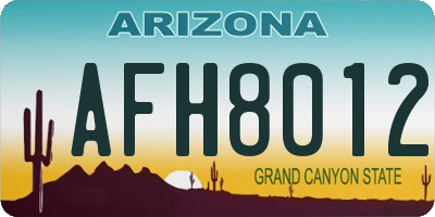 AZ license plate AFH8012