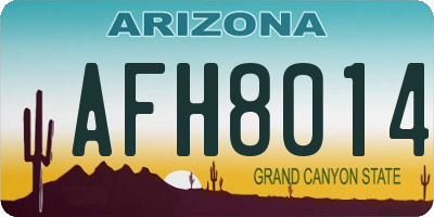 AZ license plate AFH8014