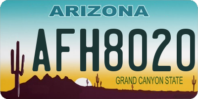 AZ license plate AFH8020