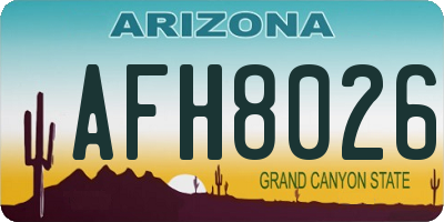 AZ license plate AFH8026