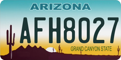 AZ license plate AFH8027