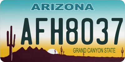AZ license plate AFH8037
