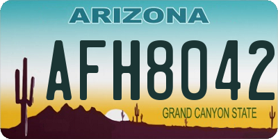 AZ license plate AFH8042