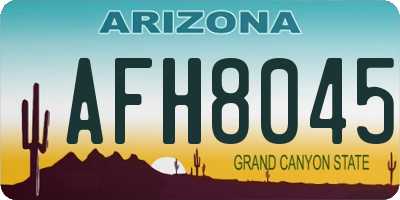 AZ license plate AFH8045