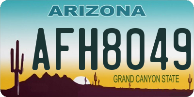 AZ license plate AFH8049