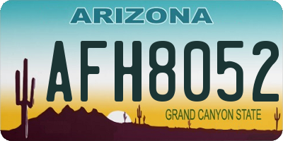 AZ license plate AFH8052