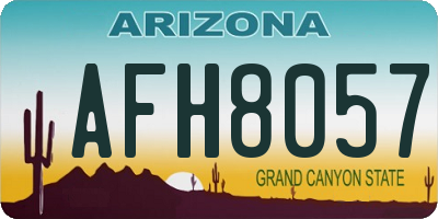AZ license plate AFH8057