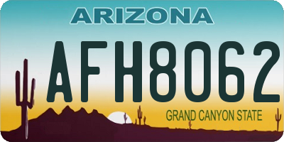 AZ license plate AFH8062