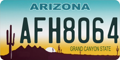 AZ license plate AFH8064