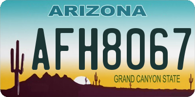 AZ license plate AFH8067