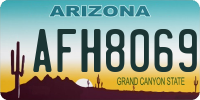 AZ license plate AFH8069