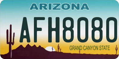 AZ license plate AFH8080