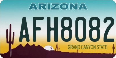 AZ license plate AFH8082