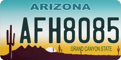 AZ license plate AFH8085