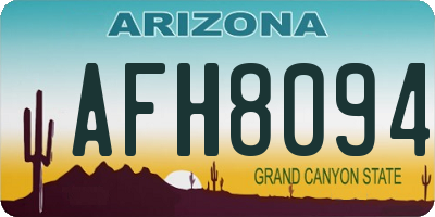 AZ license plate AFH8094