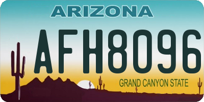 AZ license plate AFH8096