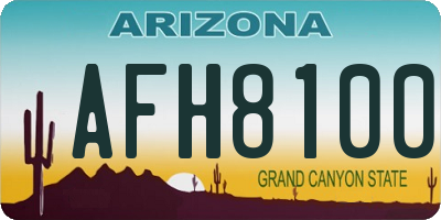 AZ license plate AFH8100