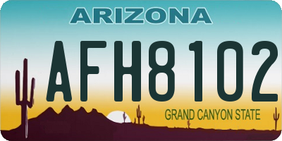 AZ license plate AFH8102
