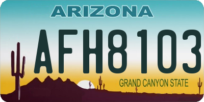 AZ license plate AFH8103