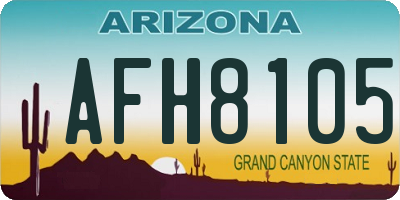 AZ license plate AFH8105