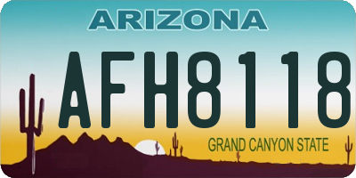 AZ license plate AFH8118