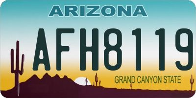 AZ license plate AFH8119