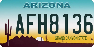 AZ license plate AFH8136