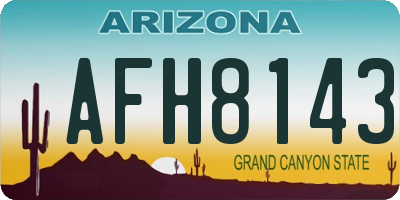 AZ license plate AFH8143
