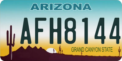 AZ license plate AFH8144