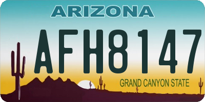 AZ license plate AFH8147